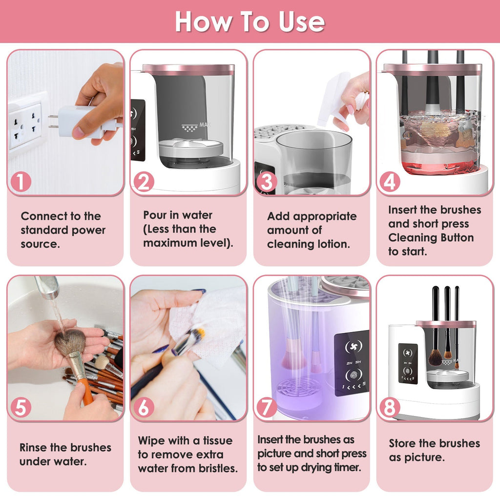 4-in-1 Automatic Makeup Brush Cleaner, Dryer, and Sanitizer