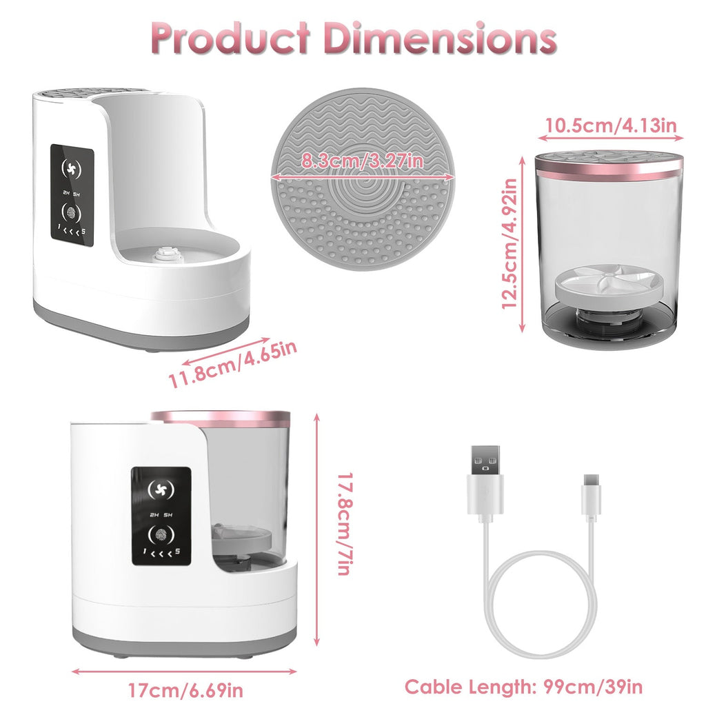 4-in-1 Automatic Makeup Brush Cleaner, Dryer, and Sanitizer